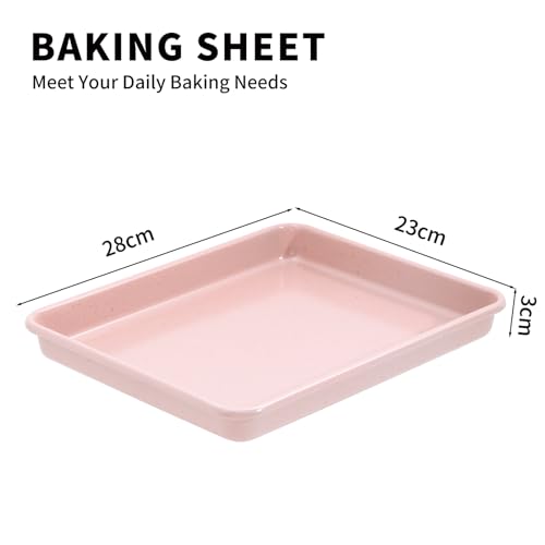 Toaster Oven Pans Set of 2 (Pink-11*9*1 inch)