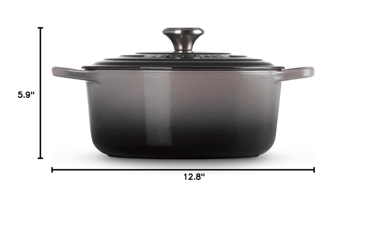 Enameled Cast Iron Round Dutch Oven (Oyster / 5.5 Qt)