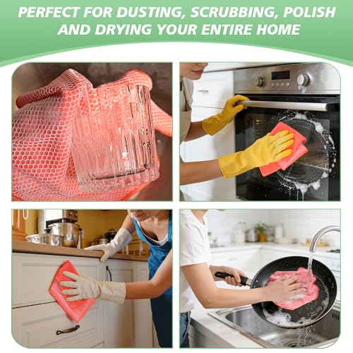 Dish Cloth for Washing Dishes Kitchen Washcloth Cleaning Cloth (Assorted Color / 12inchx12inch 10pack)