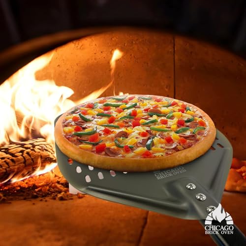 12 x 15 Perforated Aluminum Pizza Peel (Platinum - Perforated Anodized / 12" x 15" Peel - 47" Overall)