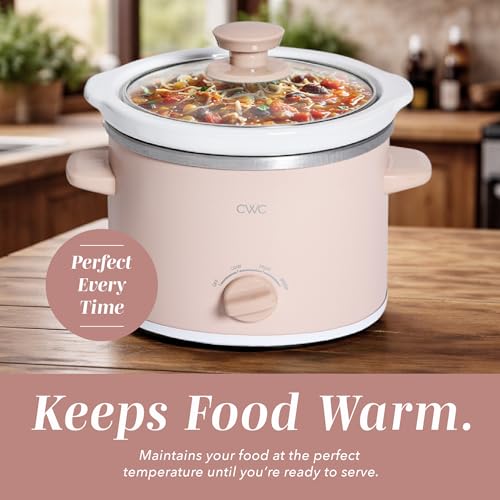 2QT Mini Electric Round Slow Cooker (Dusty Rose / 2 Quarts)