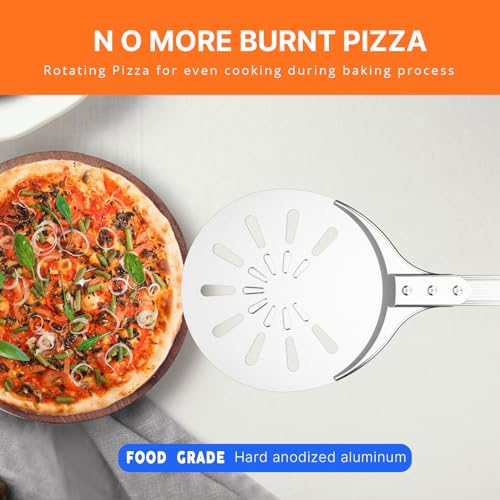 Pizza Turning Peel (8'' Turning Peel w/ Long Handle)