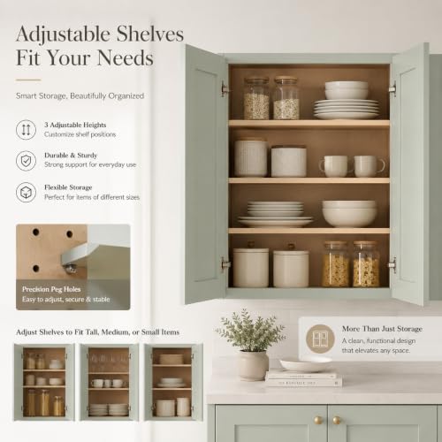 Wall Mounted Cabinet (Jade Green / 24" W x 12" D x 30" H)