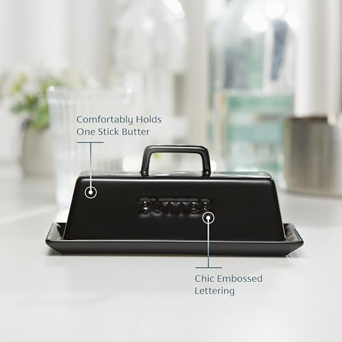 Ceramic Butter Dish with Lid (Black)