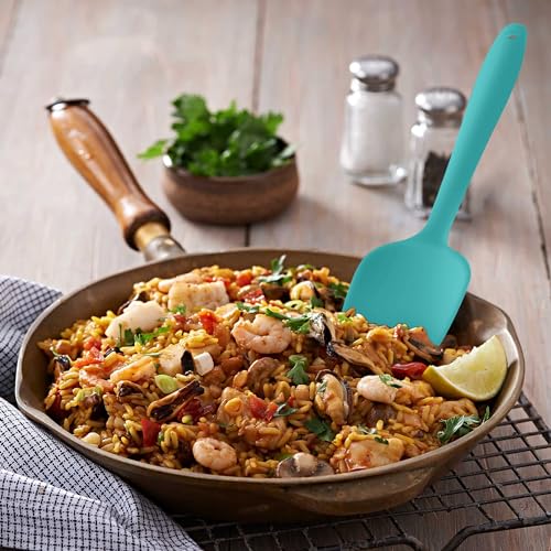 5 Piece Silicone Spatulas Set with Tongs (Z-Aqua Sky)