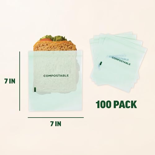 Compostable Sandwich Bags (7"x7")