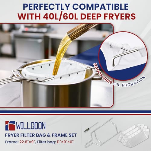 3 Pcs Deep Fryer Filter Bag & Frame Set (3 pcs Fryer Filter Bag & Frame Set)