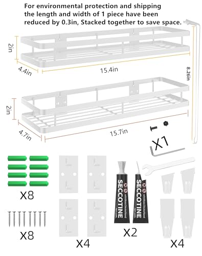 Spice Rack Organizer Wall Mount (Rice White)