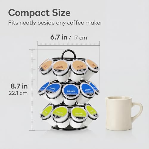 Rotating Coffee Pod Holder for Keurig Pods (27 Pods Capacity-Black)