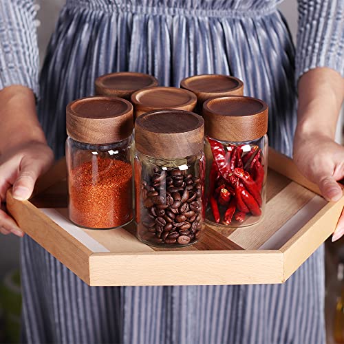 6 Pcs Small Glass Spice Jars with Label (clear 6set)