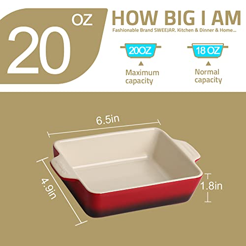 Sweejar Ceramic Baking Dish (Gradient Blue / Rectangle 6.5 x 4.9IN)