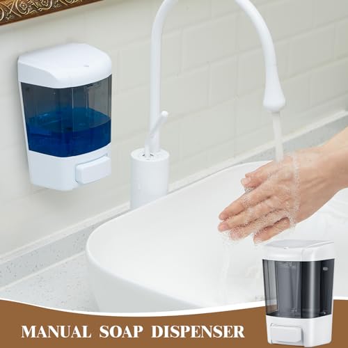 4 Pcs Wall Mounted Soap Dispenser (Brown / 27 oz 800 ml)