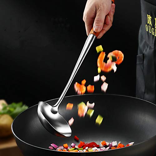 Soup Ladle 17inches Ladle for wok (Walnut Handle - Ladle)