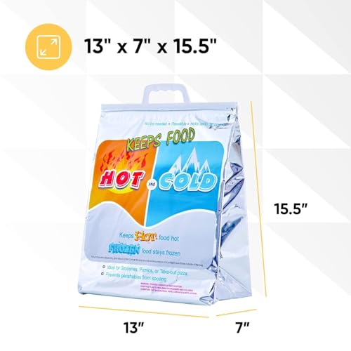 Hot and Cold Insulated Bags for Food Delivery (Medium (Lunch Size))