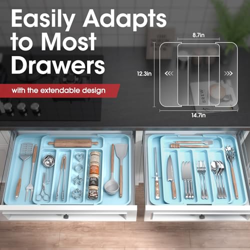 Silverware Drawer Organizer (Medium / Blue)