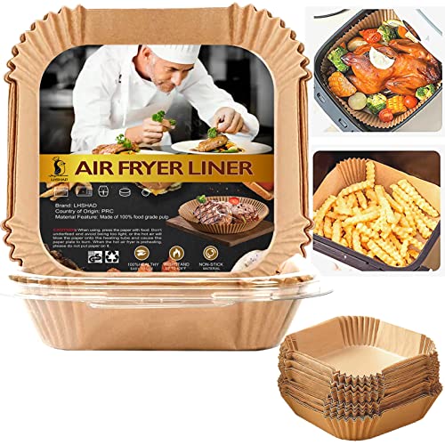 Air Fryer Disposable Paper Liner Square 10 Inch for 8 (10" Square 100 pcs)