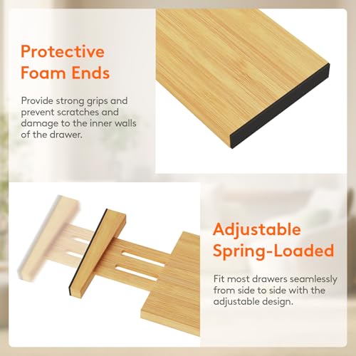 4" High Dresser Drawer Dividers (4"H, 12-16"L)
