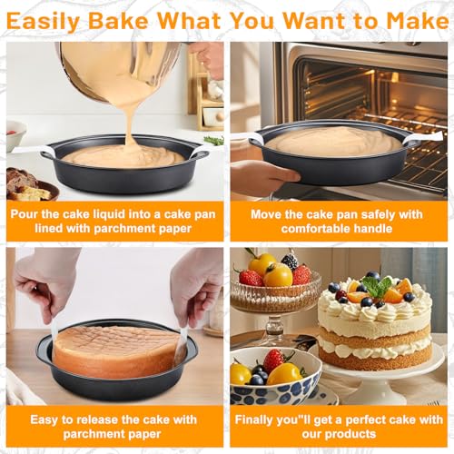 8 Inch Cake Pan (3PCS Black 8 inch Cake Pan)