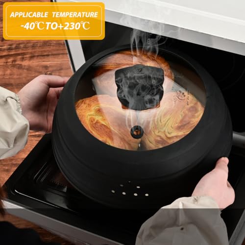Collapsible Silicone Microwave Splatter Cover for Food Plate Bowl 11.8 inch