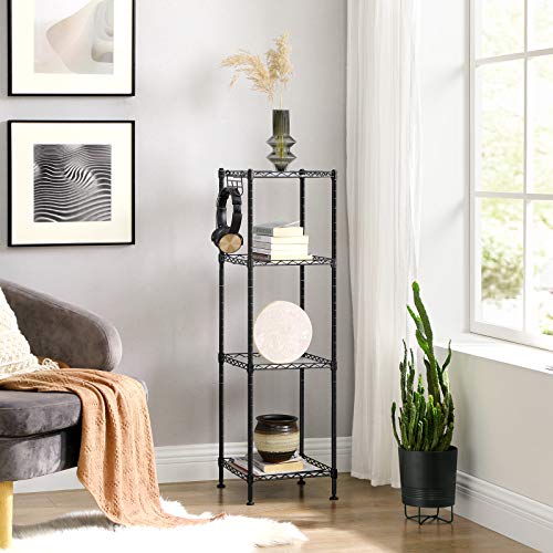 4 Tier Bathroom Shelf (Ink Black + Translucent / 4 Tiers (11.8"W))