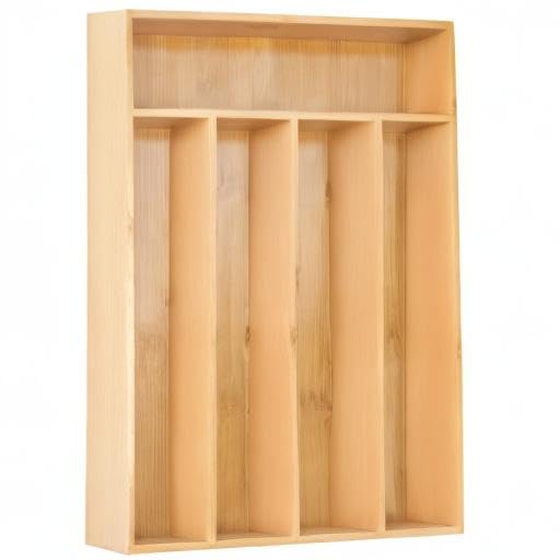 Silverware Organizer Kitchen Drawer Organizer Utensil Organizer Bamboo Silverware Holder Cutlery Organizer in Drawer Flatware Organizer Tray (5 Slots / Natural)