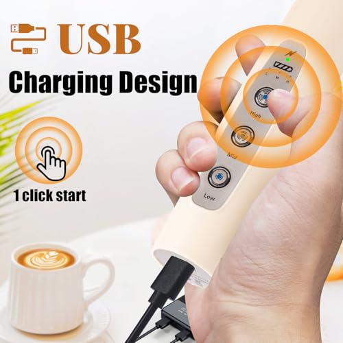 Beige Milk Frother Wand for Coffee (Beige)