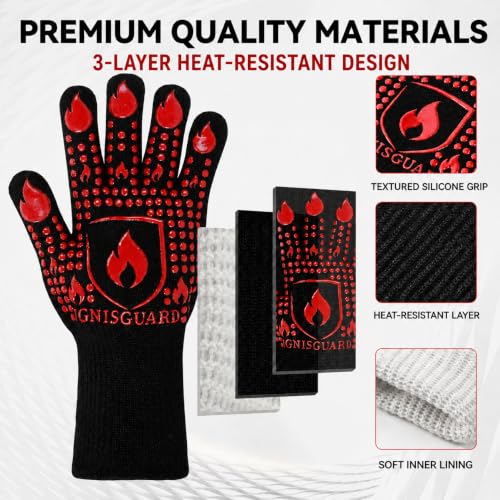 BBQ & Grill Gloves (Red / Medium)