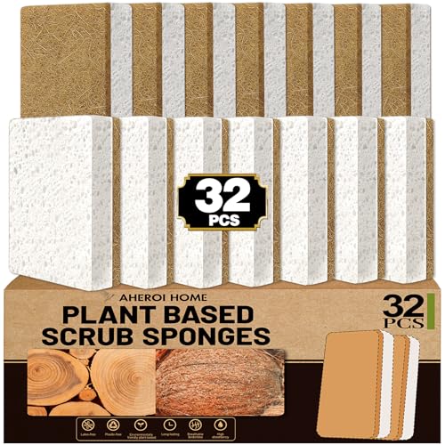 Natural Sponges for Dishes (32 Pcs / 32 Pcs)