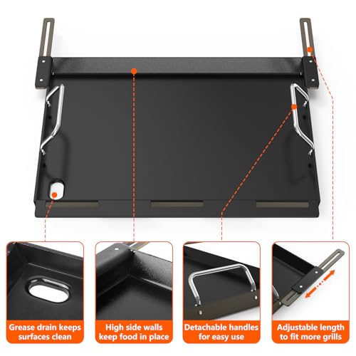 Adjustable Griddle Insert for Gas Grill (18.9" x 16" x 1.2")