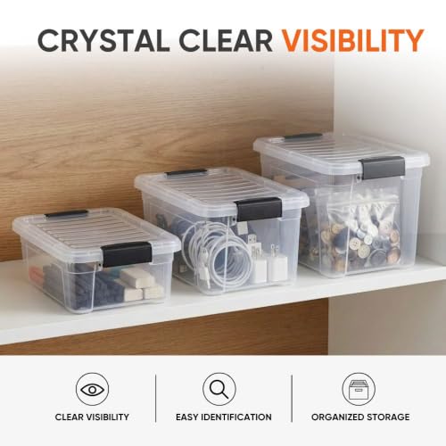 Small Clear Storage Boxes with Lids (4.75 Quart)