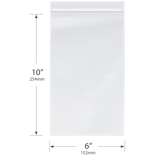6 x 10 inch 4 Mil Zipper Reclosable Bags (6" x 10" (1,000 Count))