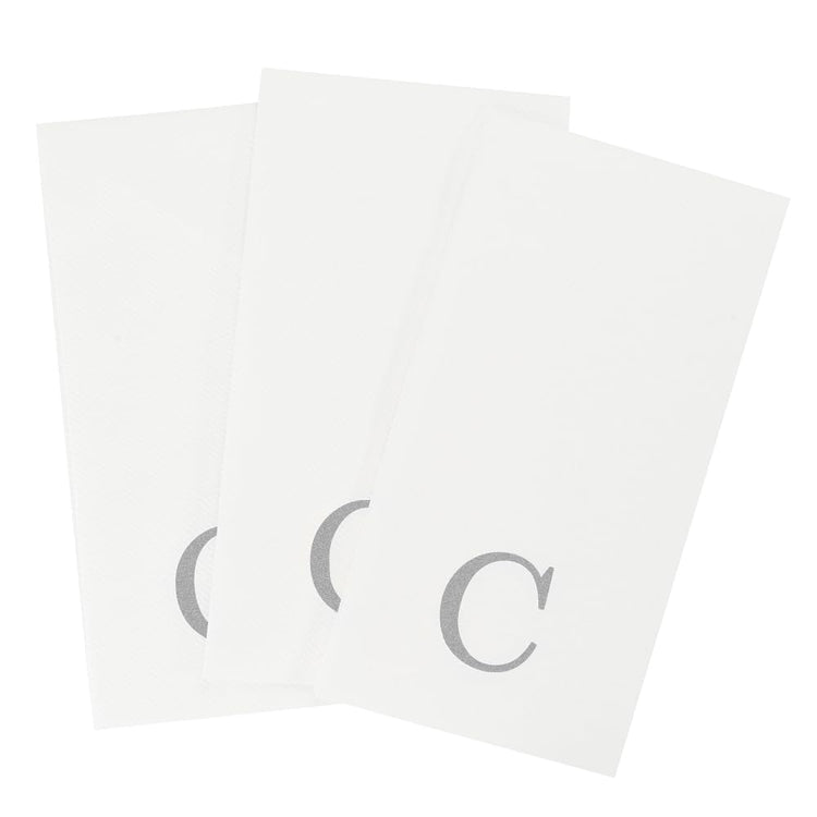Silver Letter C Linen (Silver / 50 Count / C)