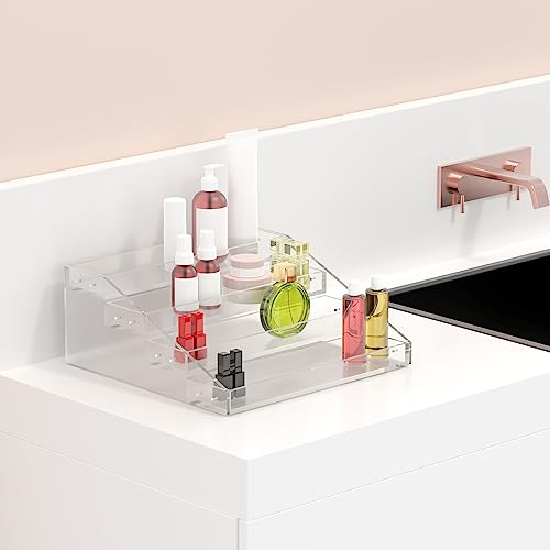 Wide 4 Tier Clear Acrylic Spice Rack Organizer for Kitchen (Widen 4 Tier - inner width 3'')