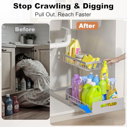 Under Sink Organizer (Grey / 2 Pack)