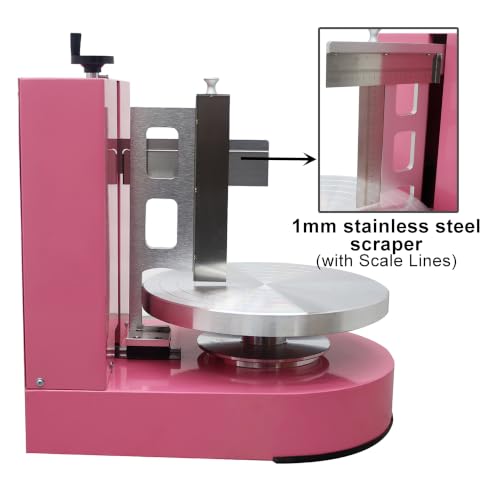 Electric Cake Frosting & Smoothing Machine Stainless Steel 110V (4-12inch / Pink)