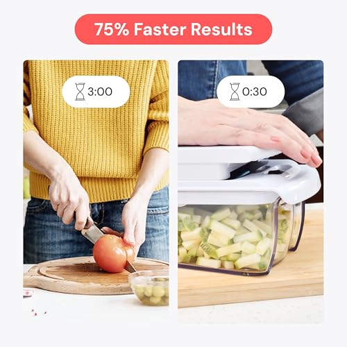 Pro Original Vegetable Chopper & Mandoline Slicer 8 (White / 8 in 1)