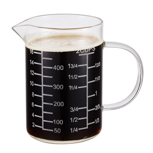 Ackers Mirror Etching Scale Glass Measuring Cup (500 ML (16 Oz, 2 Cup) - Mirror Etching)