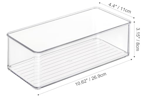 4 PACK Freezer Organizer Bins Clear Stackable Storage Bins for Fridge Organization and Storage (4 PACK)
