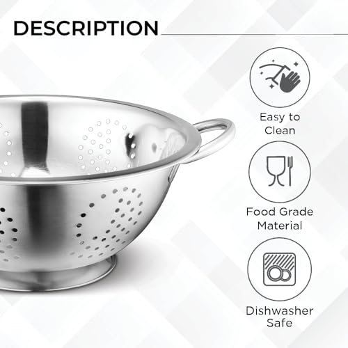 Set of 3 Stainless Steel Colanders (3 pc (1.5 qt, 3 qt, 5 qt))