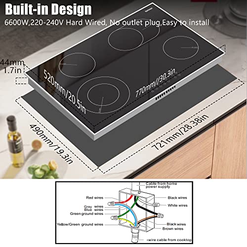 30 Inch Electric Cooktop 4 Burners (4 burners 30 inch)