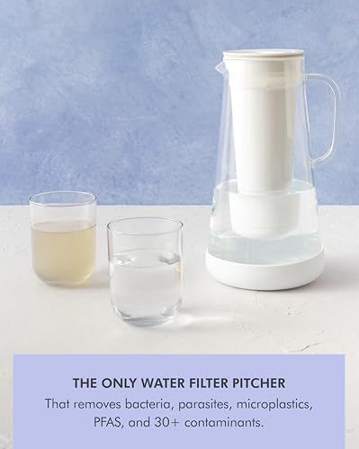 Home Glass Water Filter Pitcher (White)