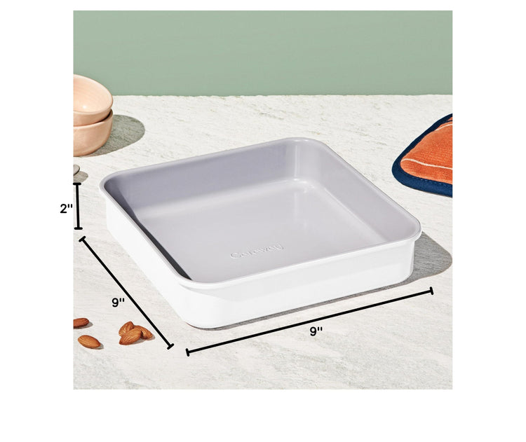 Non Stick Ceramic (White / Square Pan (9" x 9"))