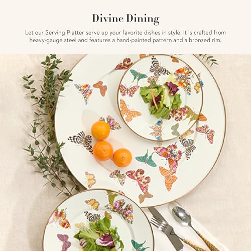 Enamel Serving Platter (Butterfly Garden)