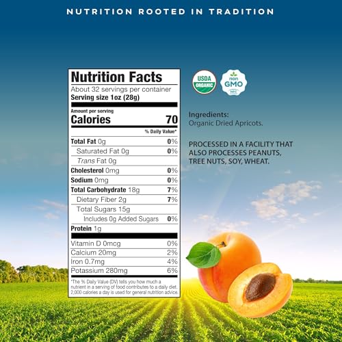CROP BY POP Organic Sun Dried Apricots (Organic Dried Apricot / 32 oz)
