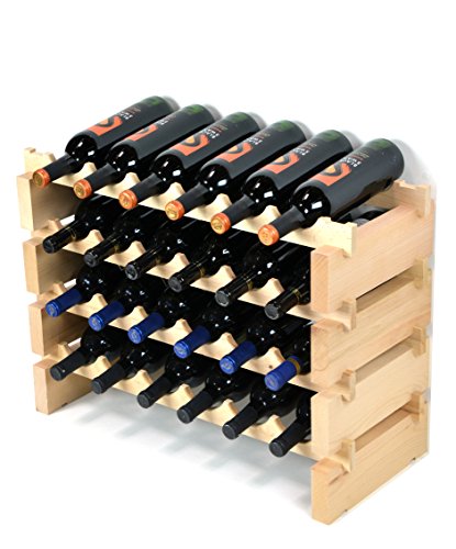 Modular Wine Rack Beechwood 24 (24 Bottles - 4 Rows)