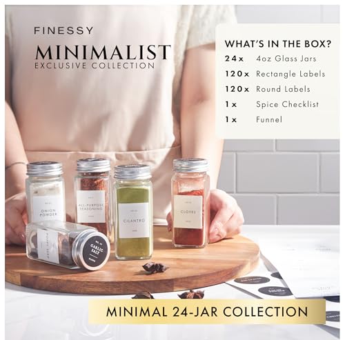 Thick Glass Spice Jars With Airtight Lids And Labels 4oz 24 Pack