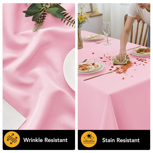 6 Pack Pink Tablecloths for Square Tables (Pink / 70x70 In, 6 Pack)