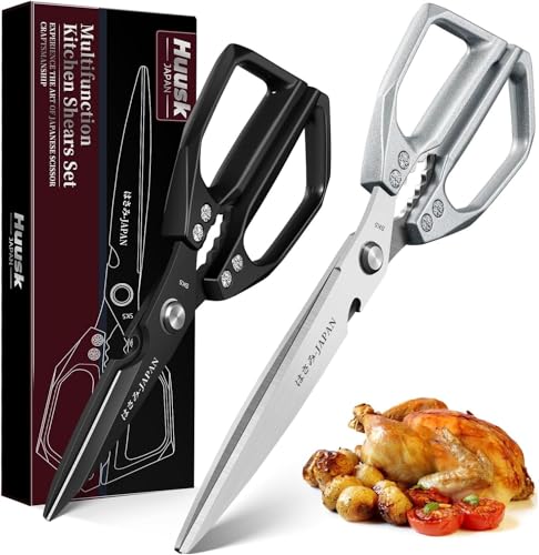 Kitchen Scissors Set Upgraded (Silver & Black)