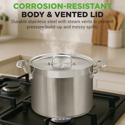 14 Quart Stock Pot with Lid (Stainless Steel / 14 Quarts)