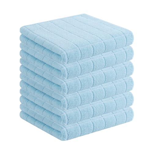 100% Cotton Terry Kitchen Towels (Sky Blue / 13 X 28 - 6 Pack)